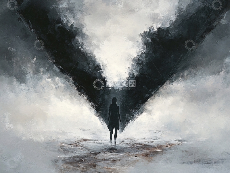 高清大图下载【趣麦麦图】黑暗中的人影