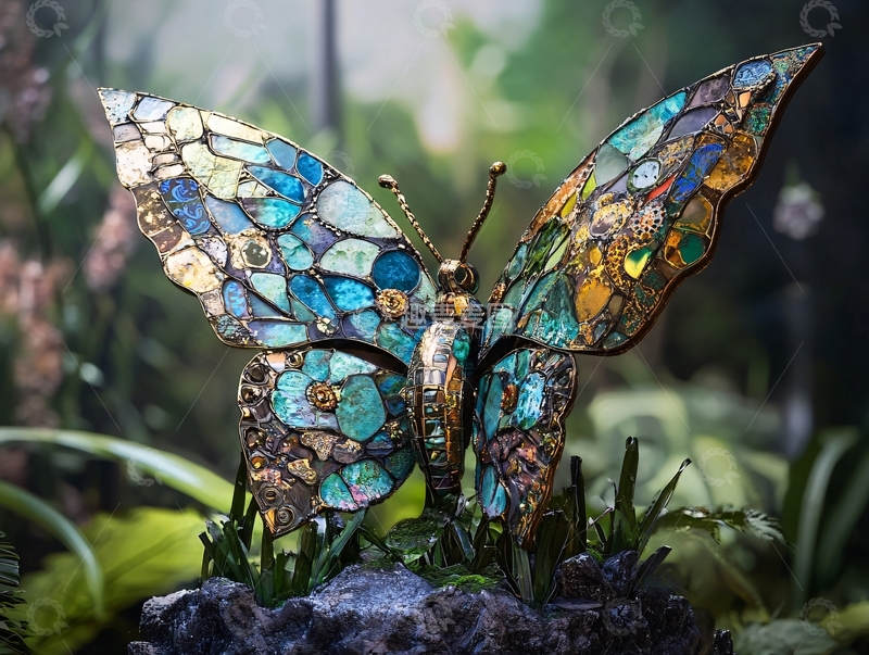 高清大图下载【趣麦麦图】宝石镶嵌蝴蝶