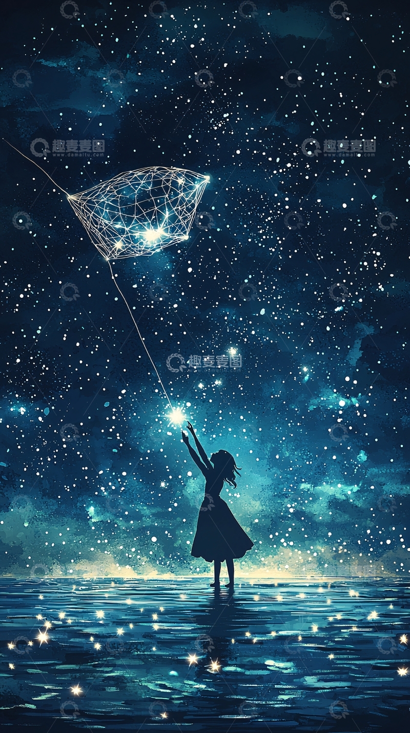 高清大图下载【趣麦麦图】星空少女