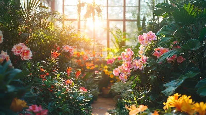 高清大图下载【趣麦麦图】阳光洒进热带花园