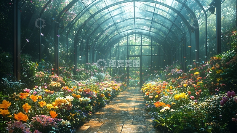 高清大图下载【趣麦麦图】玻璃温室花房