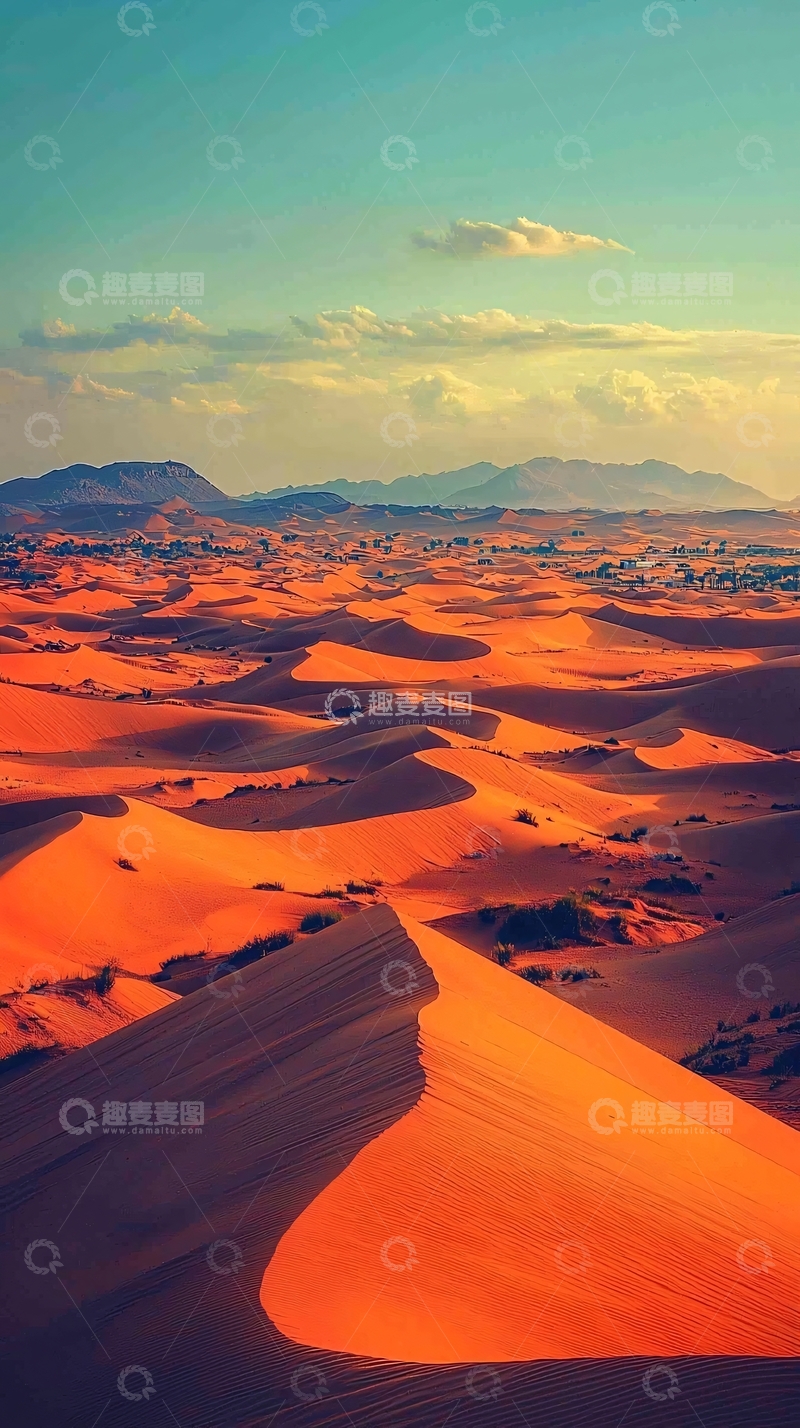 高清大图下载【趣麦麦图】沙漠日落