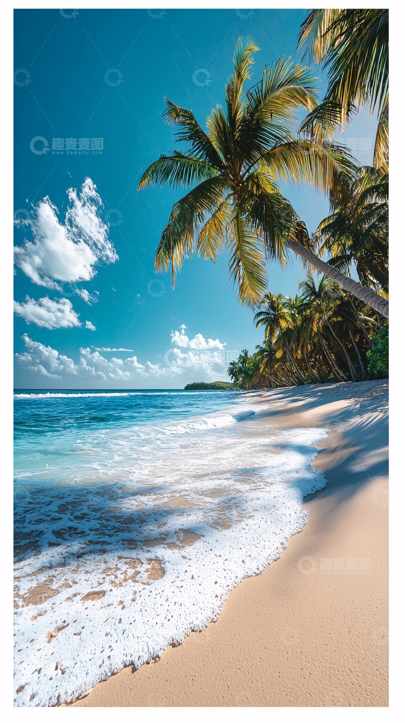 高清大图下载【趣麦麦图】热带海滩椰树风光