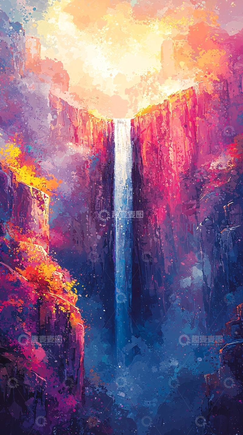 高清大图下载【趣麦麦图】壮丽瀑布