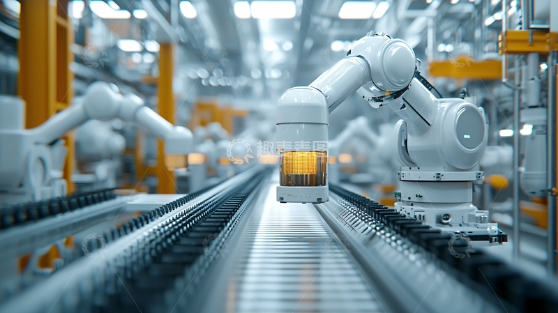 高清大图下载【趣麦麦图】智能工厂自动化流水线