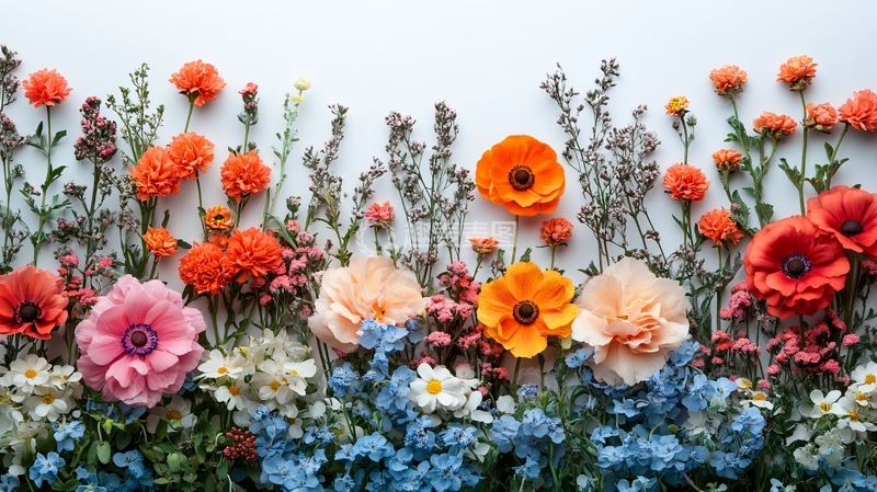 高清大图下载【趣麦麦图】色彩鲜艳的野花花卉背景