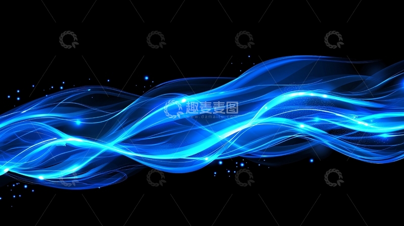 高清大图下载【趣麦麦图】蓝色能量波纹