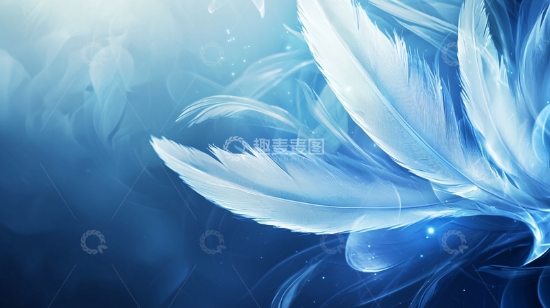 高清大图下载【趣麦麦图】蓝色羽毛