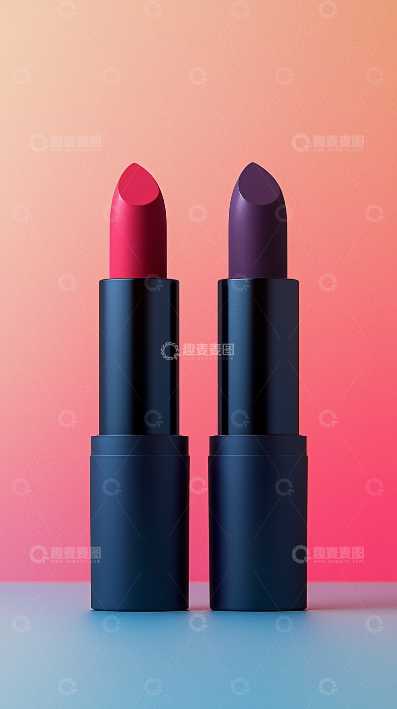 高清大图下载【趣麦麦图】两支不同颜色的唇膏