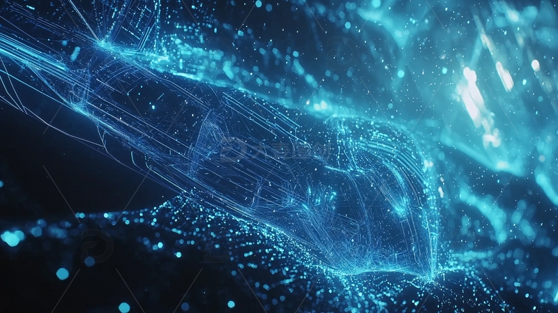 高清大图下载【趣麦麦图】蓝色科技感线条