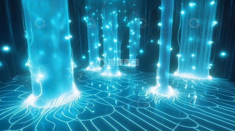 高清大图下载【趣麦麦图】蓝光能量森林