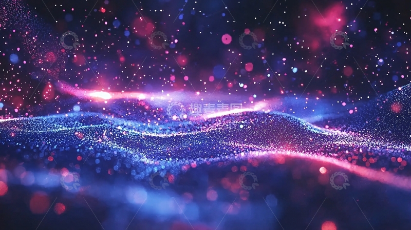 高清大图下载【趣麦麦图】梦幻紫蓝色粒子流