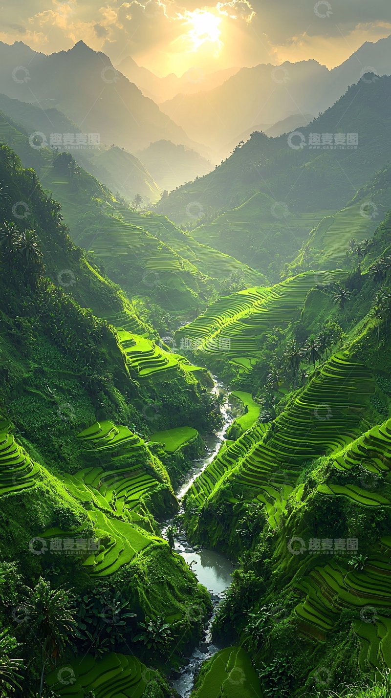 高清大图下载【趣麦麦图】壮丽山河梯田景色