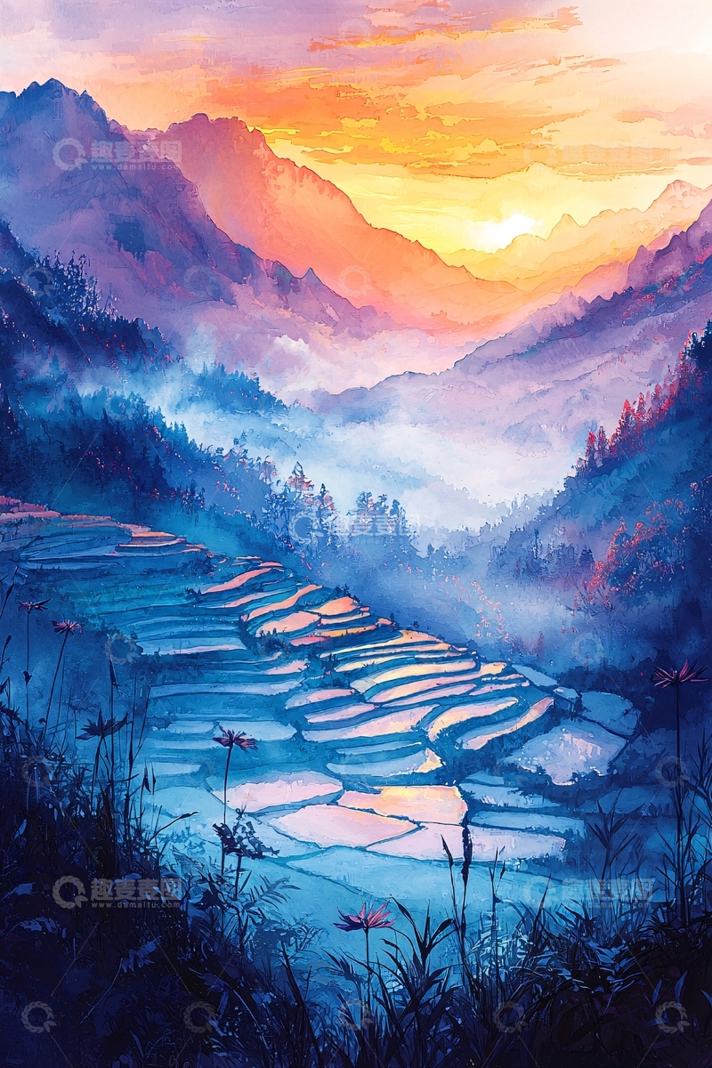 高清大图下载【趣麦麦图】水彩画