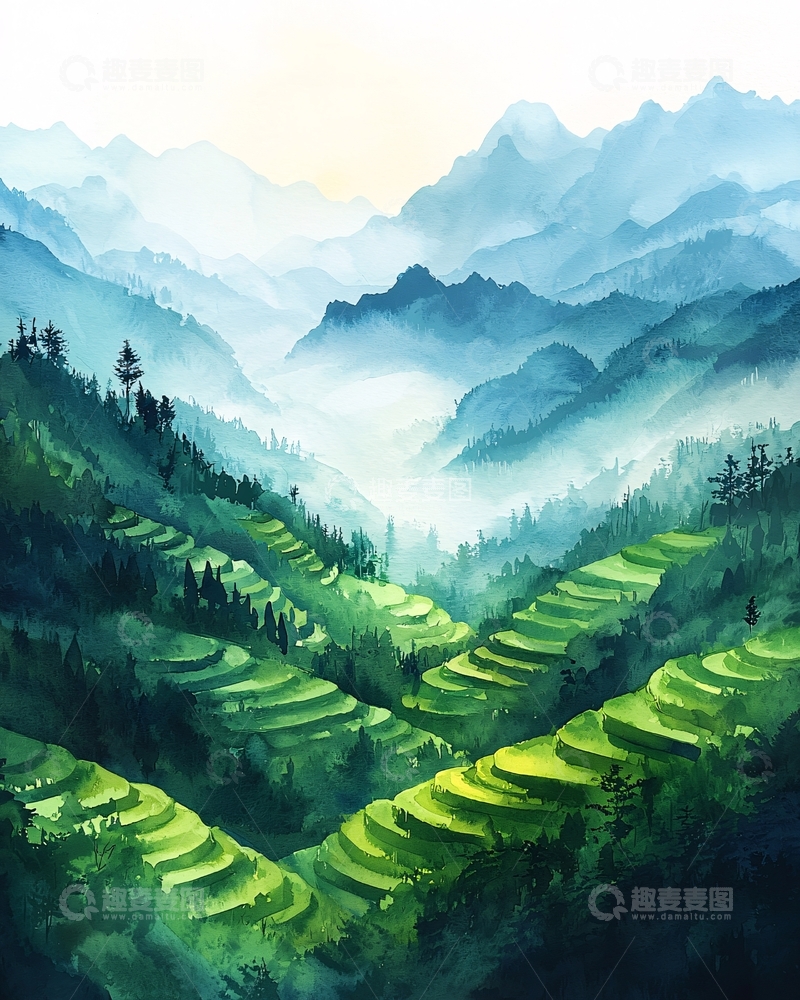 高清大图下载【趣麦麦图】水彩画