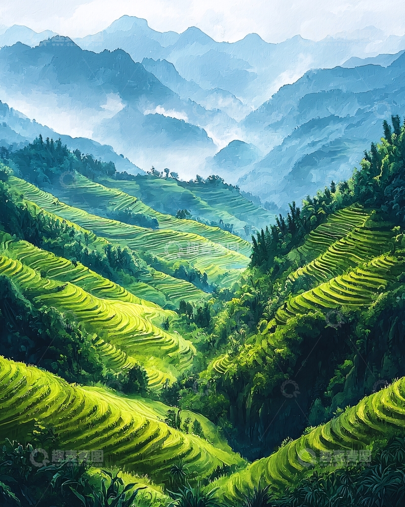 高清大图下载【趣麦麦图】梯田