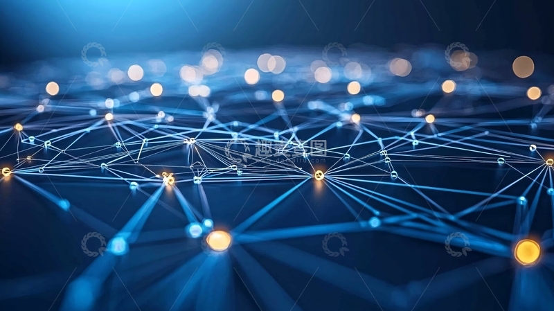 高清大图下载【趣麦麦图】蓝色科技网络连接