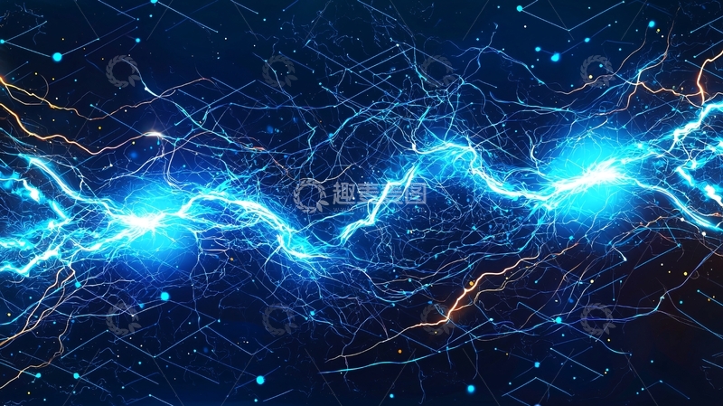 高清大图下载【趣麦麦图】蓝色闪电能量线条