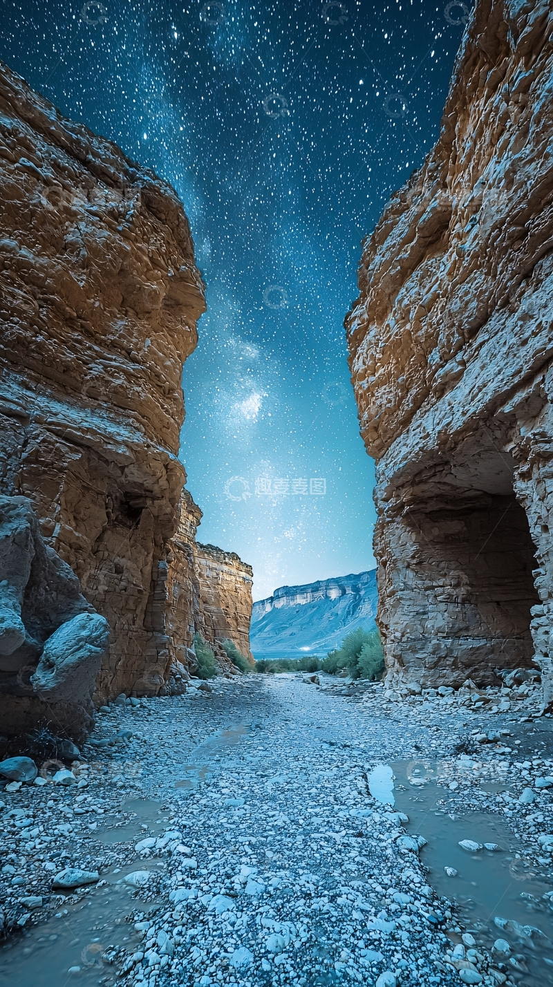 高清大图下载【趣麦麦图】峡谷星空壮丽夜景