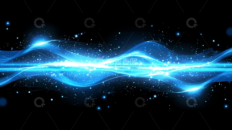 高清大图下载【趣麦麦图】蓝色能量波浪