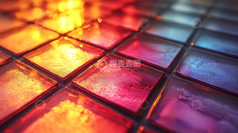 高清大图下载【趣麦麦图】彩色玻璃方块