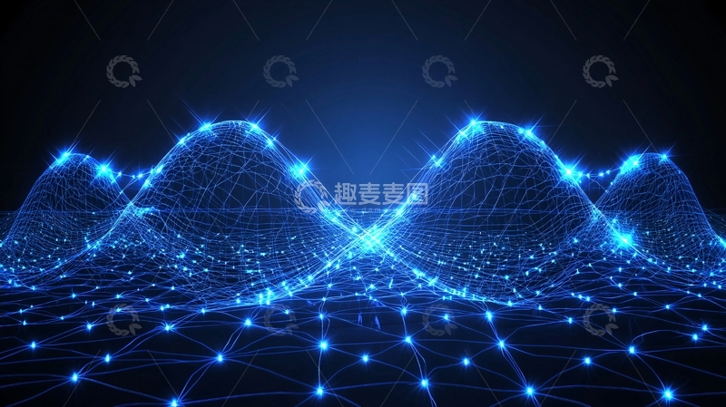 高清大图下载【趣麦麦图】蓝色发光山脉