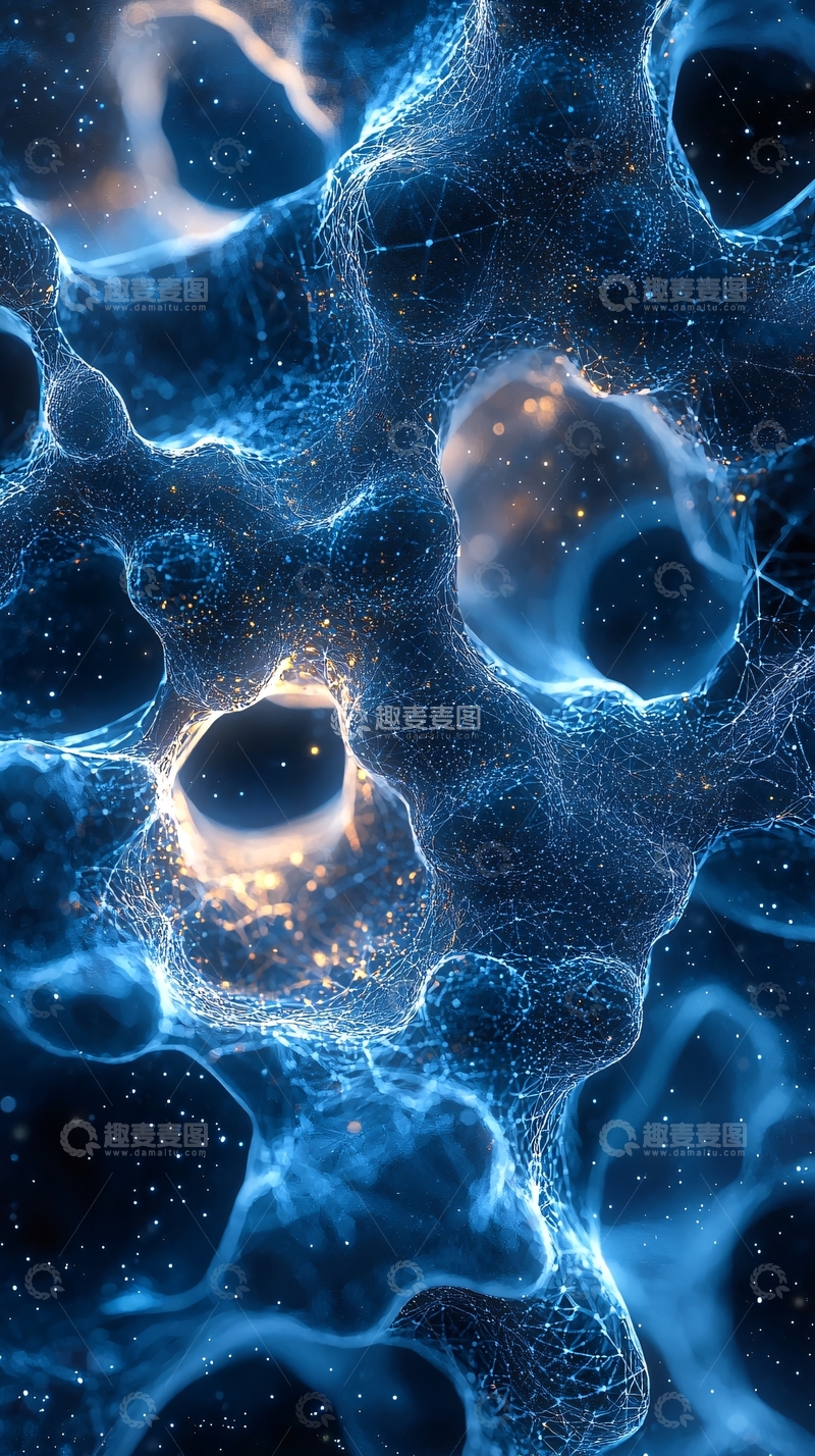 高清大图下载【趣麦麦图】蓝色能量网络