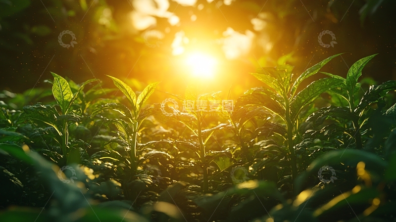 高清大图下载【趣麦麦图】阳光透过茶叶