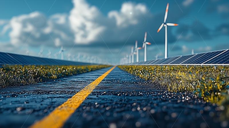 高清大图下载【趣麦麦图】绿色能源公路