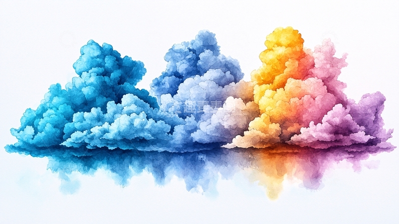 高清大图下载【趣麦麦图】彩色烟雾云朵