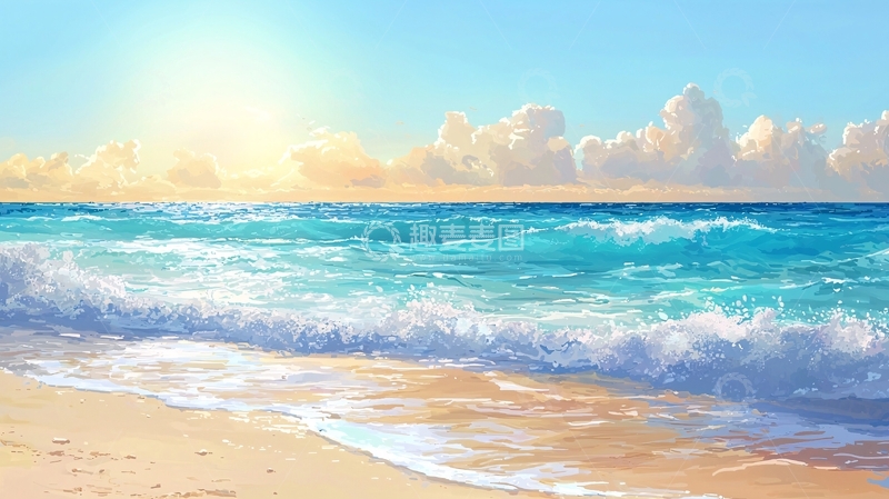 高清大图下载【趣麦麦图】碧海蓝天阳光沙滩