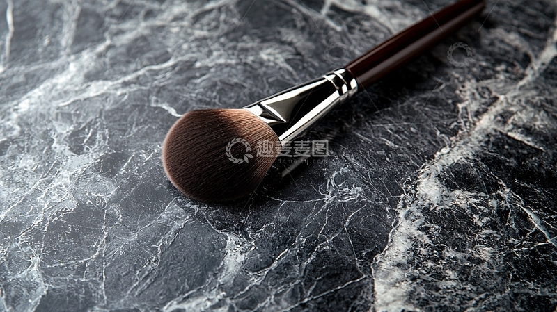 高清大图下载【趣麦麦图】化妆刷放置于大理石纹理之上