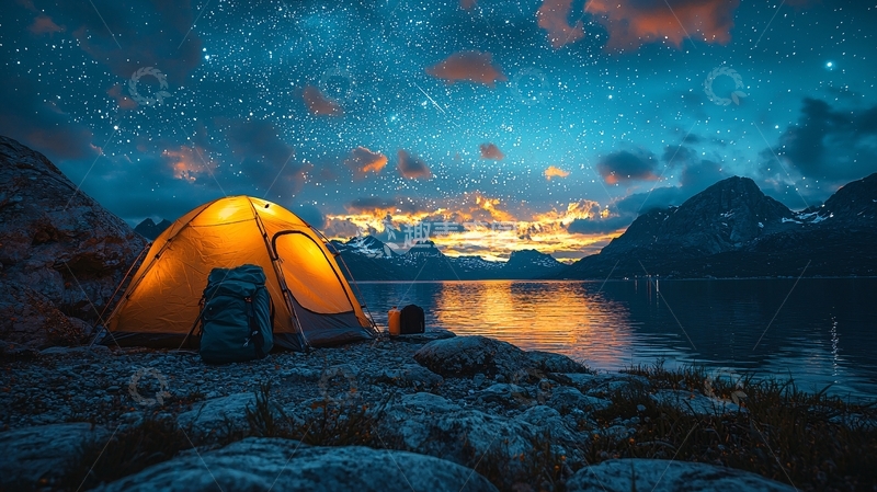 高清大图下载【趣麦麦图】星空下帐篷