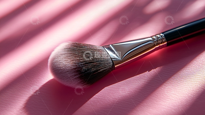高清大图下载【趣麦麦图】化妆刷在粉色背景上