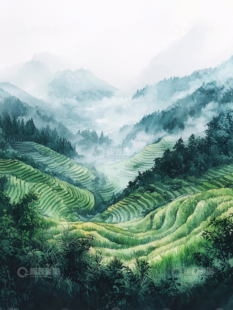 高清大图下载【趣麦麦图】梯田