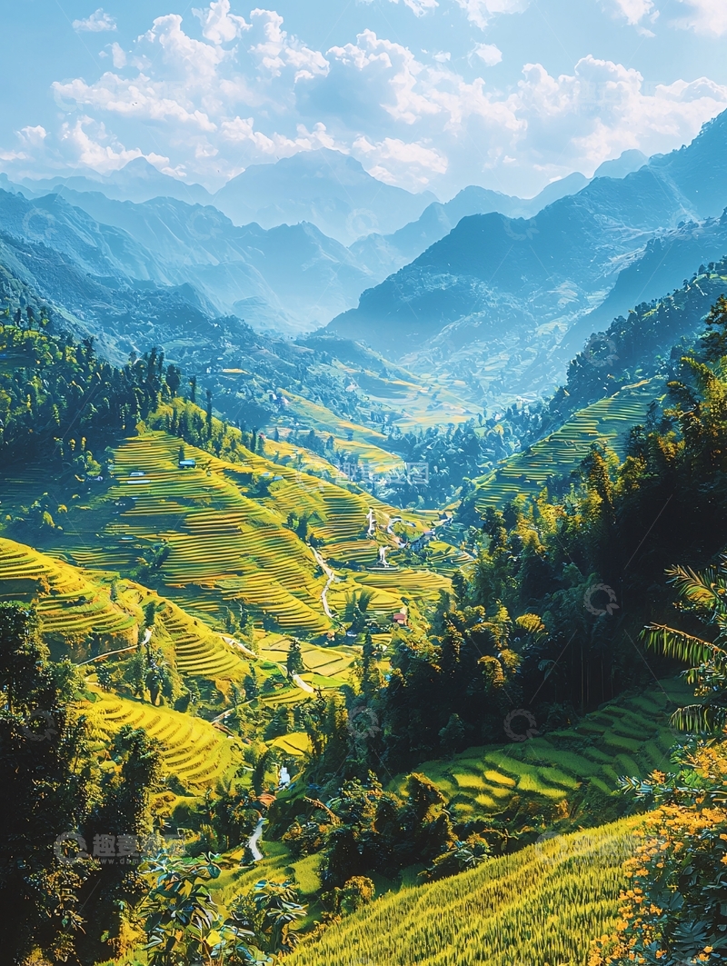 高清大图下载【趣麦麦图】梯田