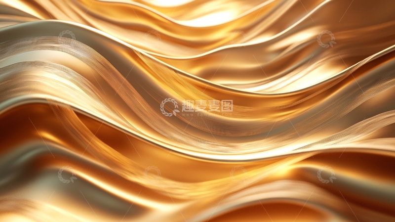 高清大图下载【趣麦麦图】金色波浪起伏流动
