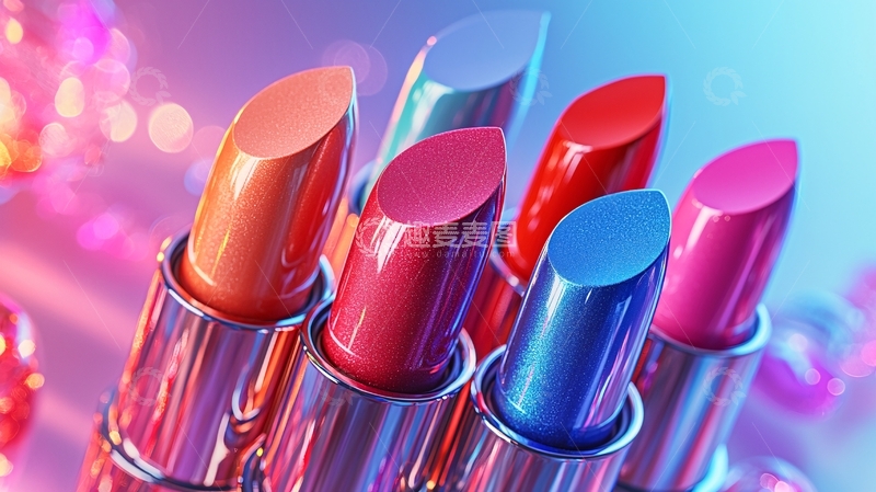 高清大图下载【趣麦麦图】色彩鲜艳的口红排列