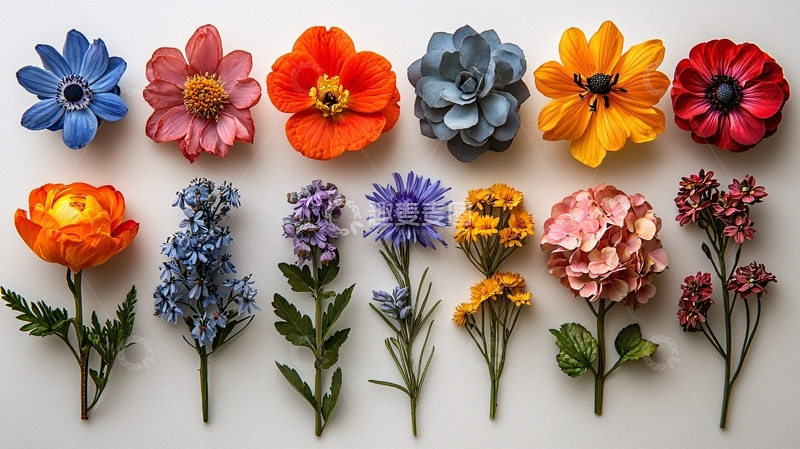 高清大图下载【趣麦麦图】彩色花朵排列