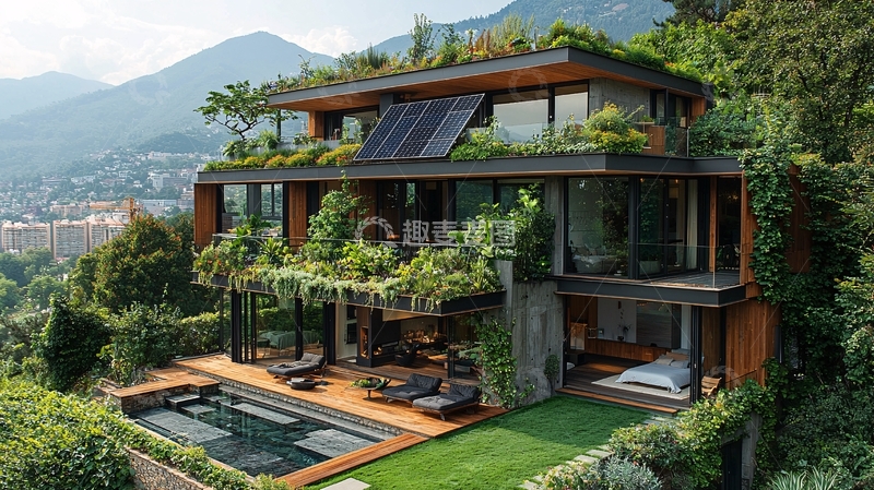 高清大图下载【趣麦麦图】山林环抱的现代生态别墅