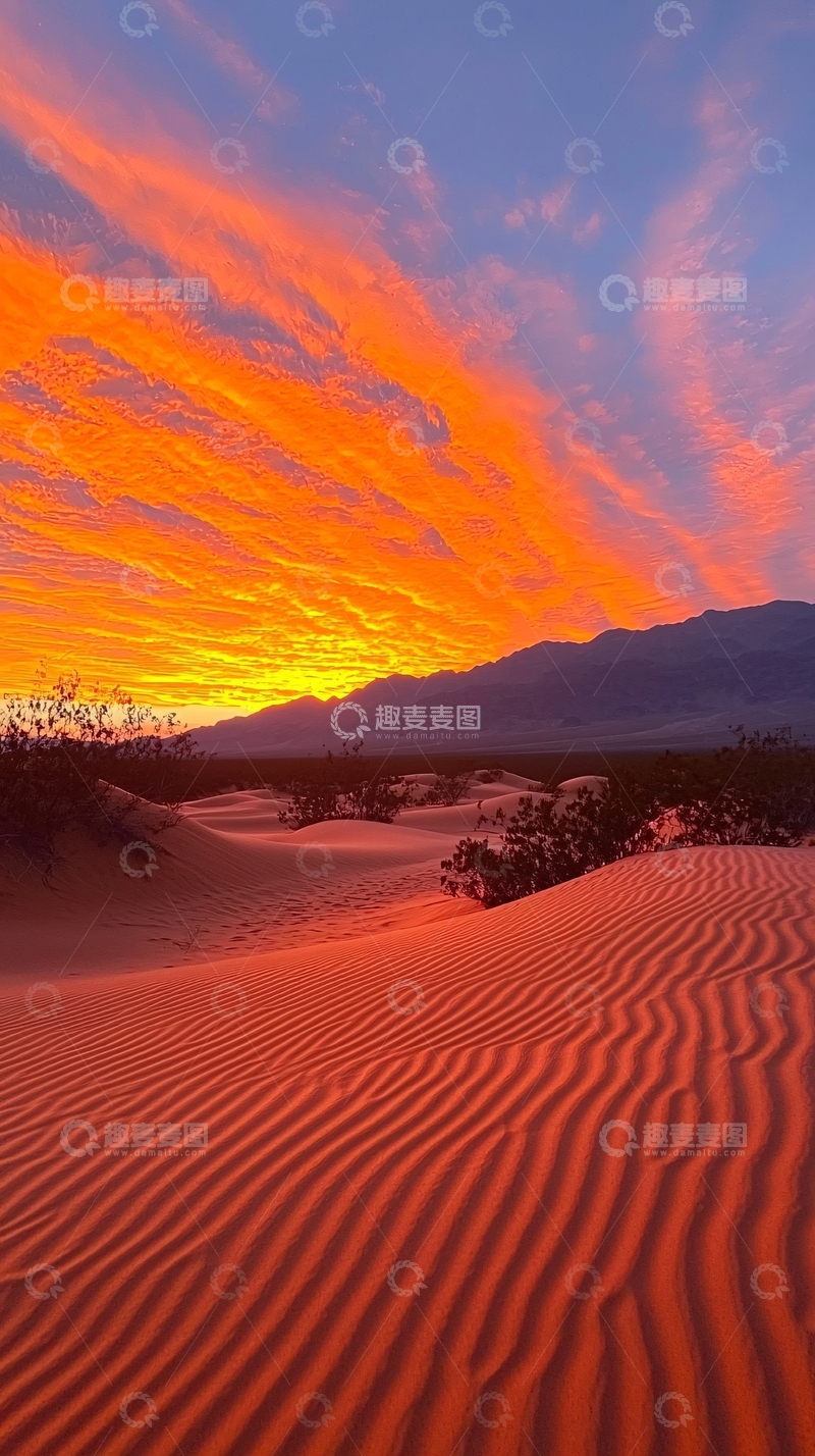 高清大图下载【趣麦麦图】沙漠日落