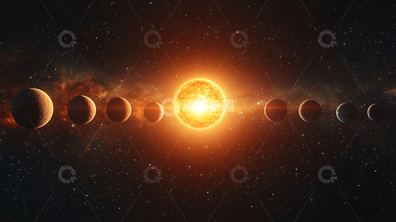 高清大图下载【趣麦麦图】恒星系行星排列图