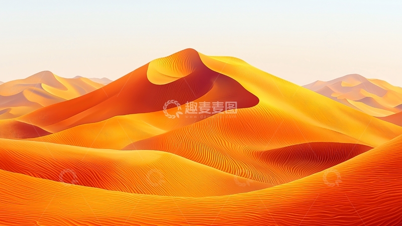 高清大图下载【趣麦麦图】橙色沙丘的壮丽景色