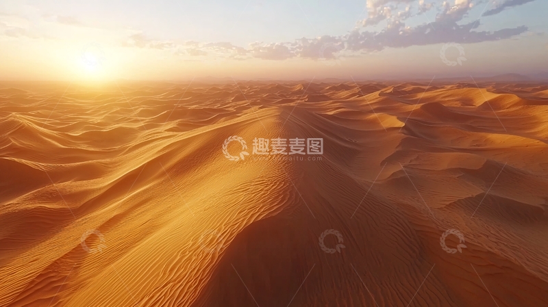 高清大图下载【趣麦麦图】金色沙漠日落