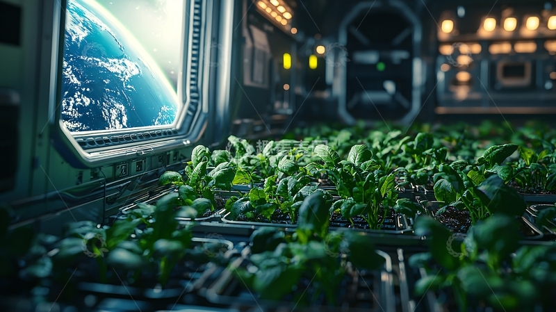 高清大图下载【趣麦麦图】太空舱种植植物