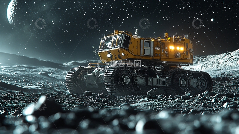高清大图下载【趣麦麦图】月球矿车