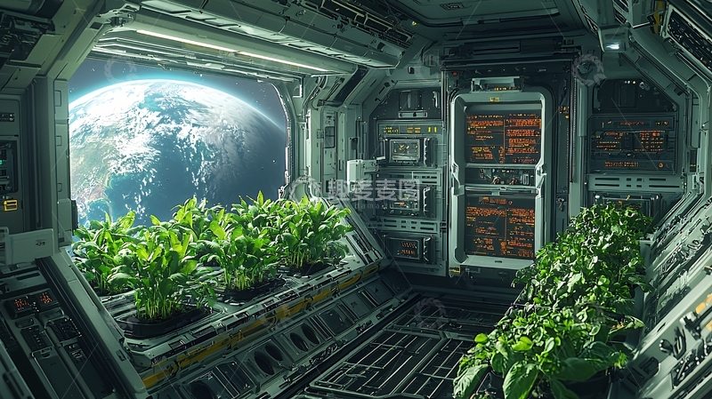 高清大图下载【趣麦麦图】太空舱种植蔬菜