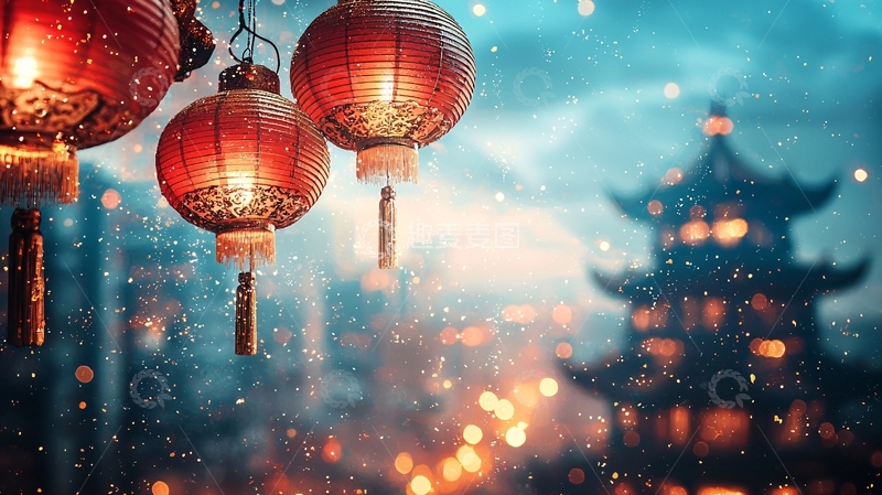 高清大图下载【趣麦麦图】节日气氛浓厚的夜晚