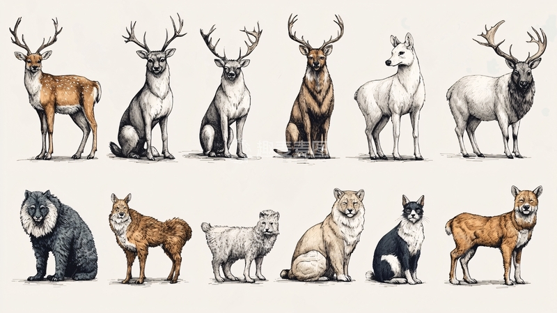 高清大图下载【趣麦麦图】手绘动物图鉴