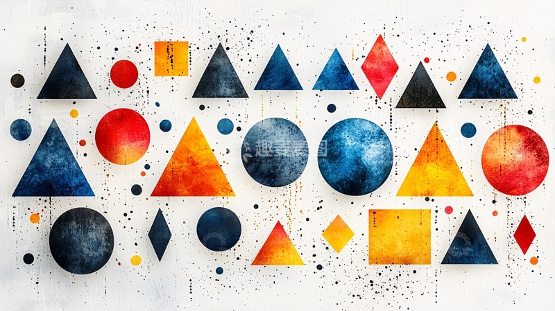 高清大图下载【趣麦麦图】水彩几何图形